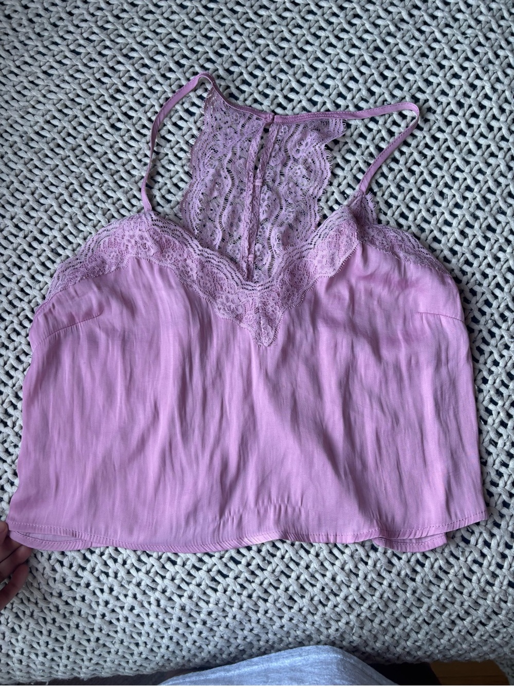 Free People Lavender Lace-Front Camisole